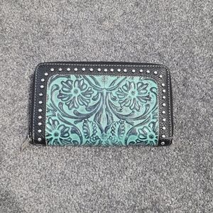 Trinity Ranch Floral Tooled Western Wallet By Montana West